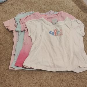 Charming Kids' Short Sleeve Tee Set - White, Pink, Blue